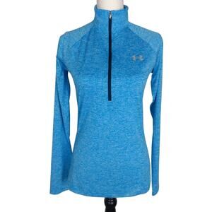 UNDER ARMOUR WOMEN'S TECH 1/2 ZIP TWIST SHIRT‎ Light Blue Size Small
